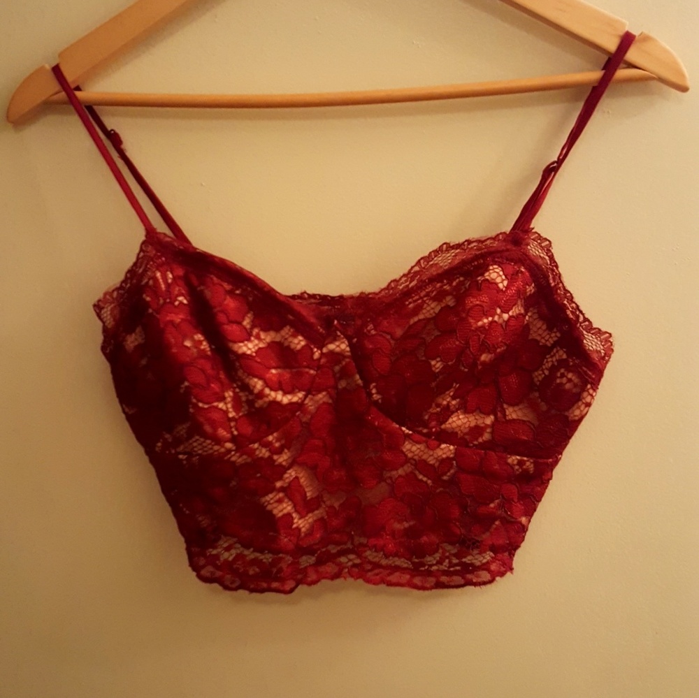 Red Lacy Crop Top